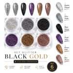 Set Glitter Black Gold Series-6 culori - imagine 2