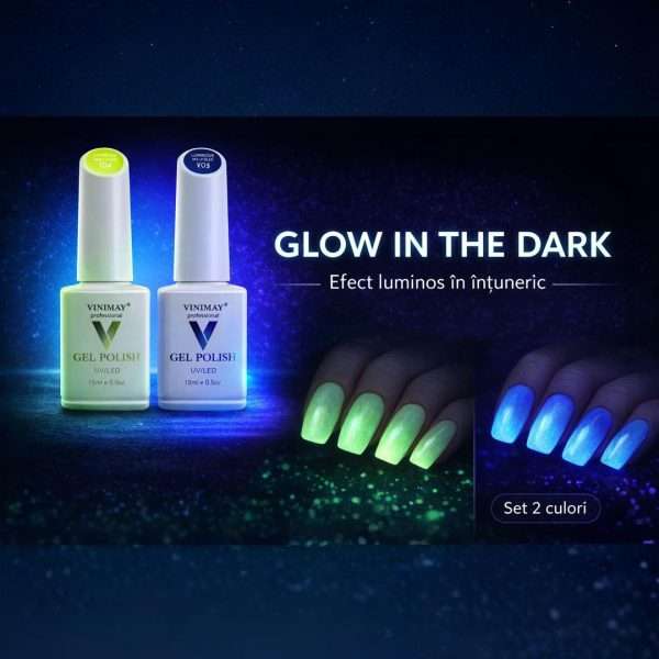 Set 2 Oje Semipermanente Glow in the Dark-Efect Luminous 15 ml