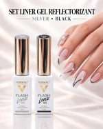Set Liner Gel Reflectorizant Efect ,Disco Silver & Disco Black