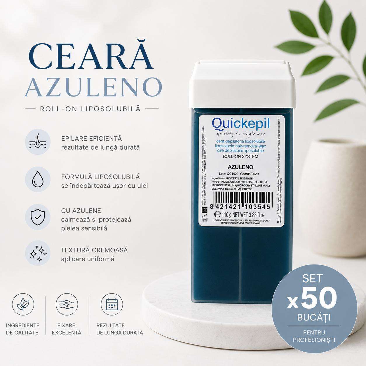 ceara 50 buc Ceara Epilat de Unica Folosinta Quickepil Spania Azuleno-50 buc - imagine 1