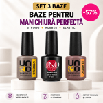 Set 3 Baze Unghii Uno Strong,Rubber,Elastica