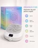 Aspirator de Praf Unghii OSANUV C40-Cordless,120W,5000mAh - imagine 2