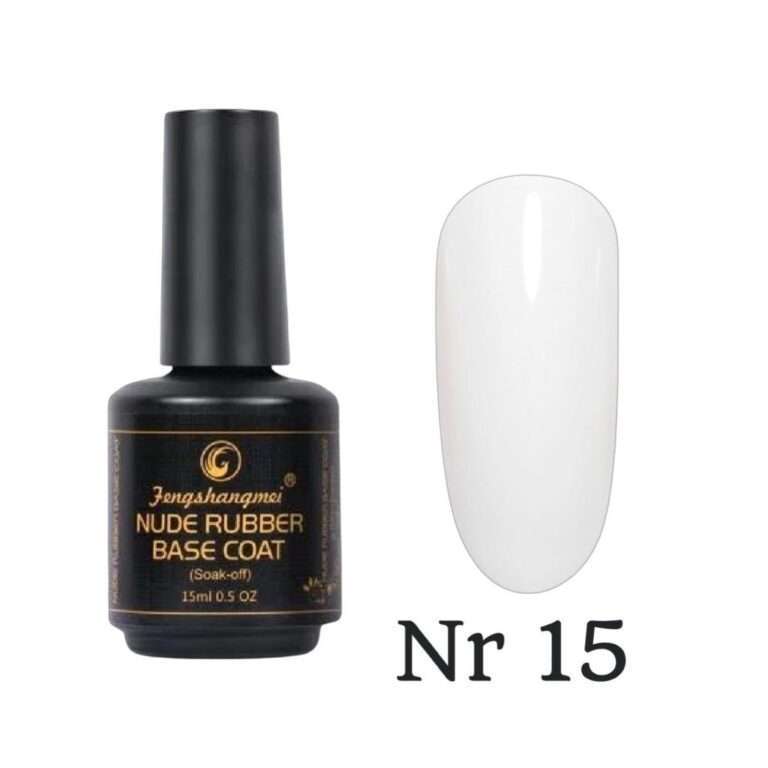 Nude 15 Rubber Base Coat FSM,15ml  alb laptos
