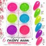 Set Glitter Neon Party-6 Culori Reflectorizante - imagine 2