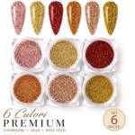 Set Glitter Fin Premium Champagne Collection 6 culori