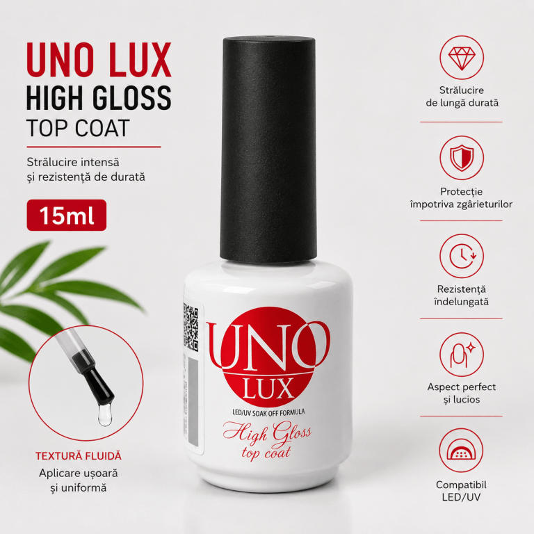 Top Coat No Clean UNO LUX High Gloss  15 ml