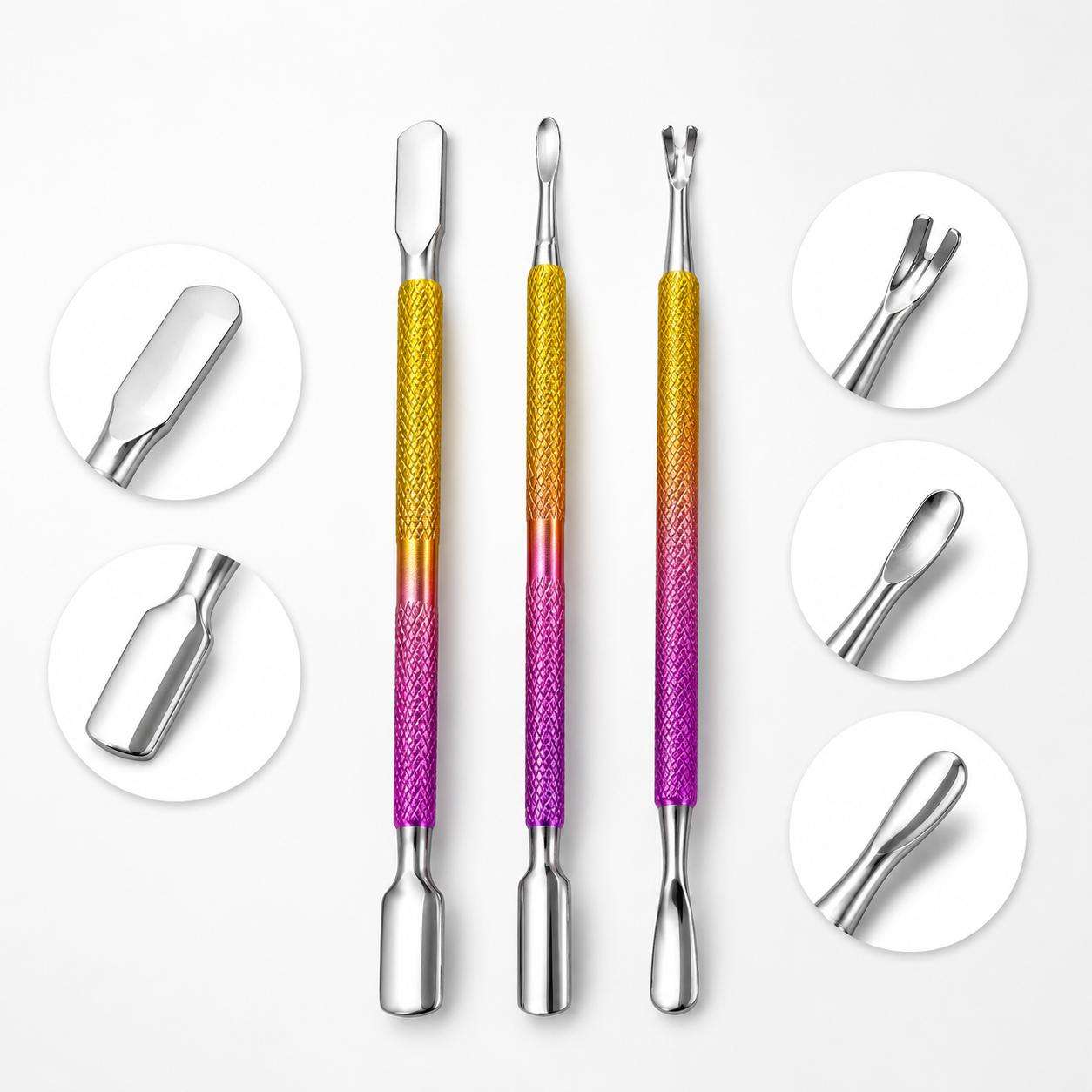 set 3 instrumente Set 3 Instrumente Metalice pentru Cuticule - imagine 1