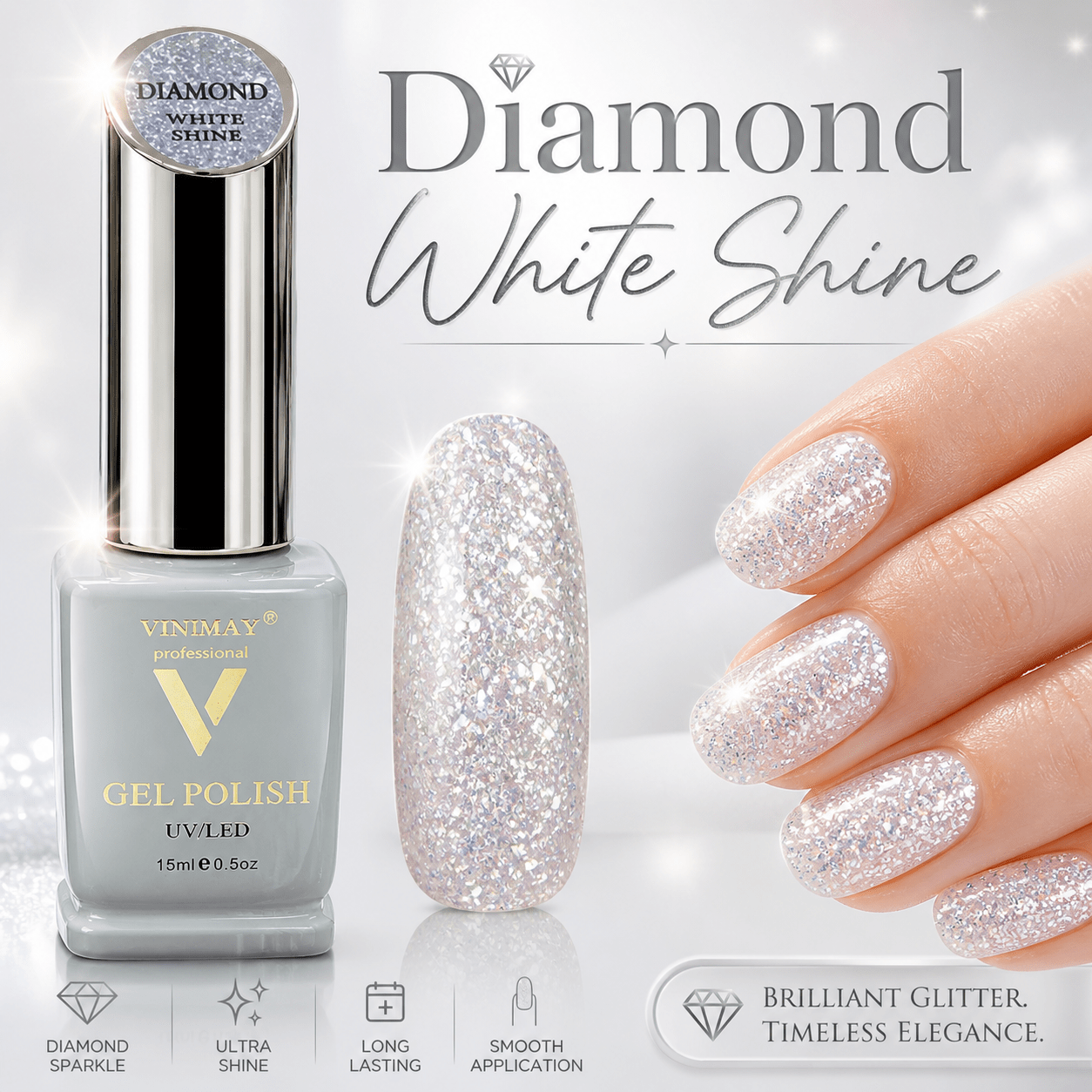 B452F522-4117-4082-BD07-94C638400436 Oja Semipermanenta Diamond White Shine 15ml