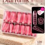 Set 120 Tipsuri Dual Form Coffin Reutilizabile pentru Construcția Unghiilor
