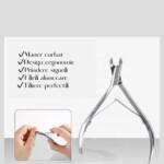 Cleste Profesional pentru Cuticule-6mm,Otel Inoxidabil Argintiu - imagine 2