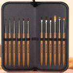 Set 12 Pensule Nail Art Profesionale cu Toc Elegant