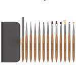 Set 12 Pensule Nail Art Profesionale cu Toc Elegant - imagine 2