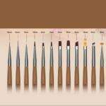 Set 12 Pensule Nail Art Profesionale cu Toc Elegant - imagine 3
