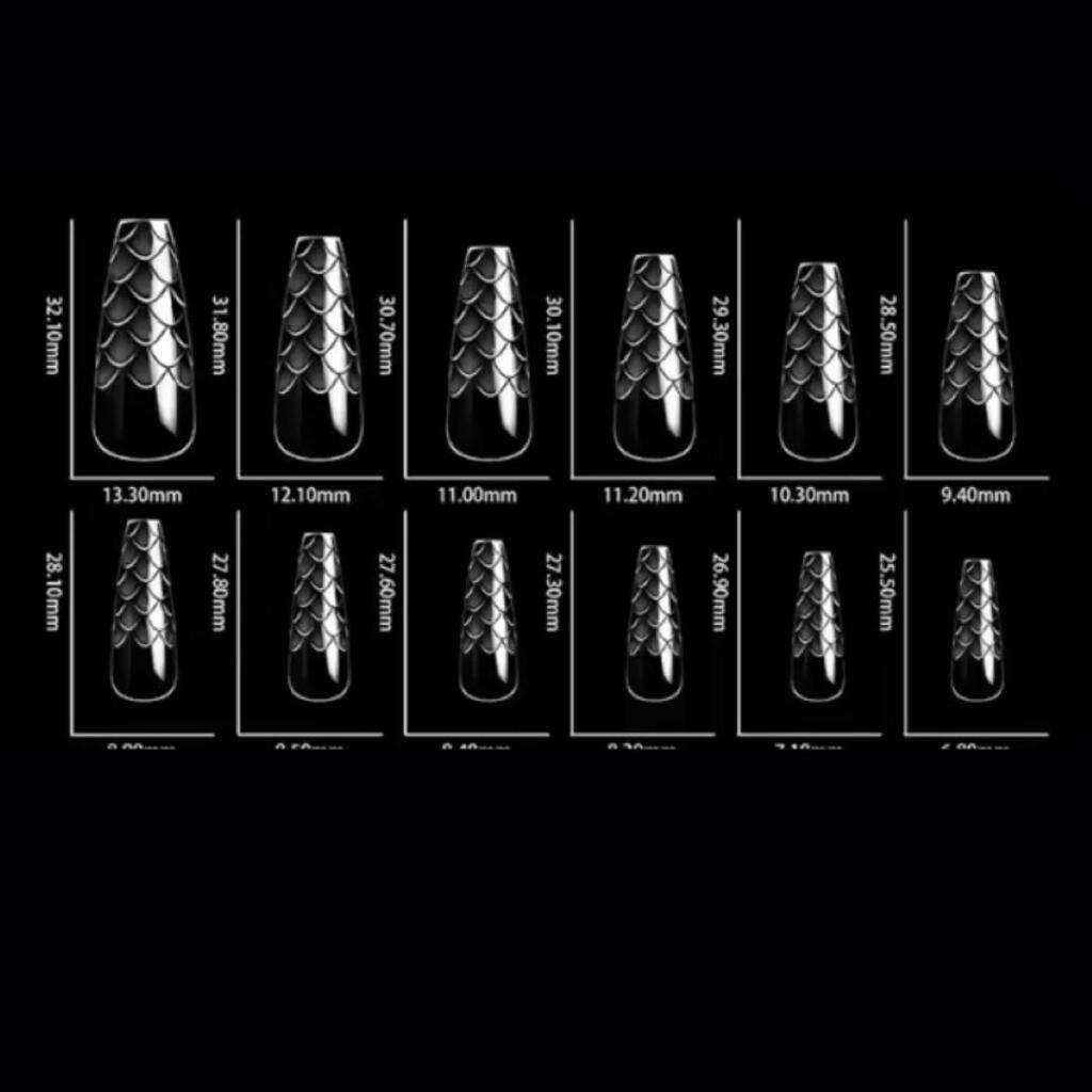 tips sirena 1 Set Tipsuri Unghii 3D Soft Gel Sirena Coffin 07 ,120buc - imagine 1