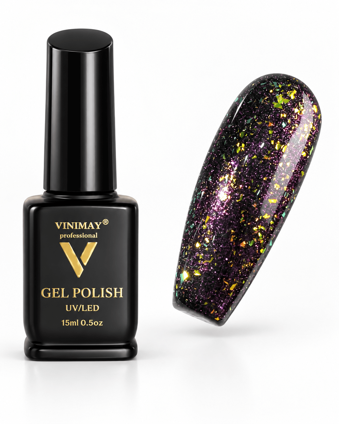 D51BB917-6D46-4569-B627-A0F5A9E74B52 Top Coat Chameleon Flakes Vinimay No Clean,15 ml 06 - imagine 1