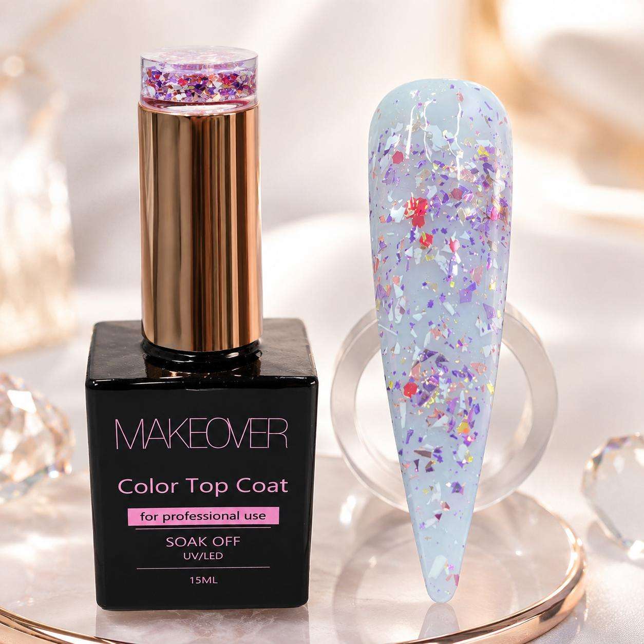 tc confetti 1 Top Coat Confetti No Clean Makeover,15ml - imagine 1
