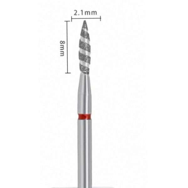 Capat Freza/Bit Unghii Flacara Tornado Rosu B