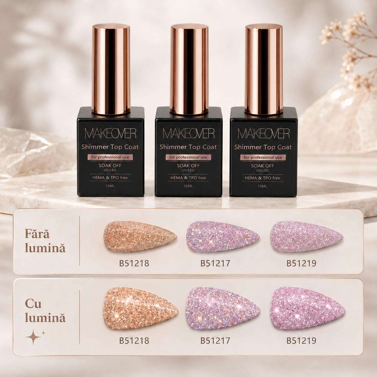 shimmer top mk Reflective Shimmer Top Coat Makeover 15ml - imagine 1