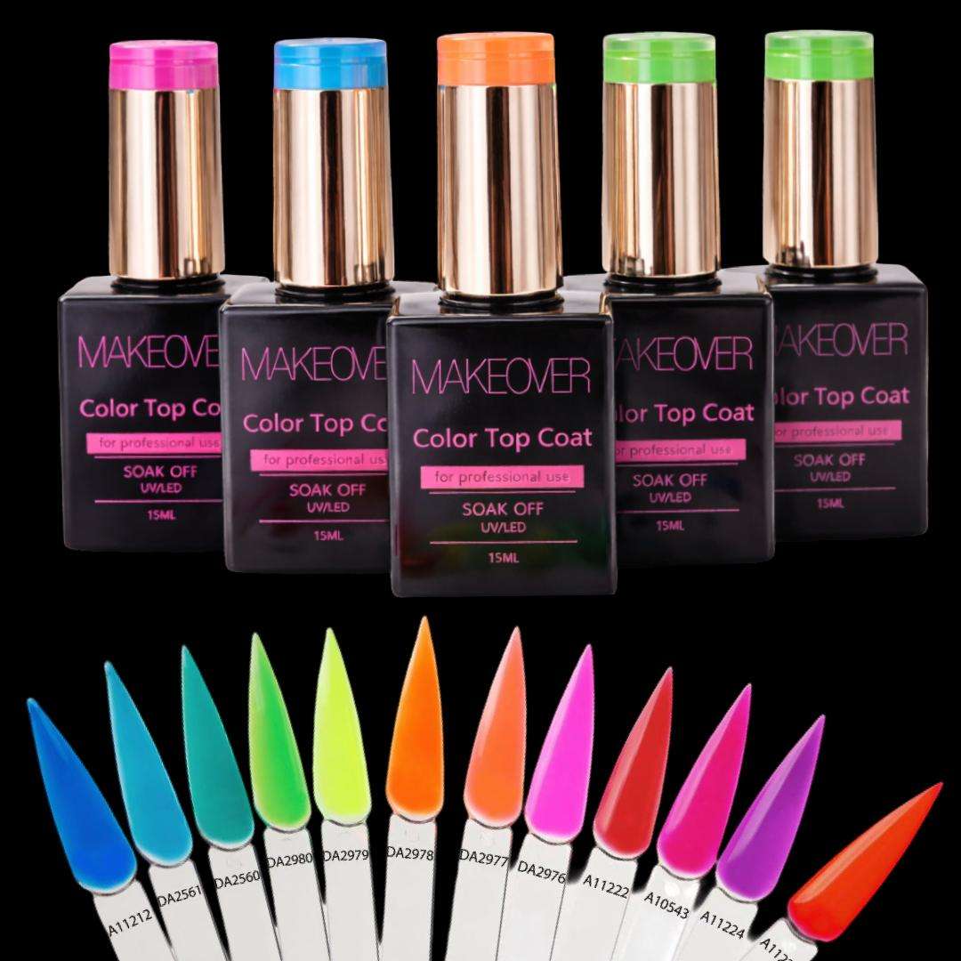 top neon Top Coat Neon Makeover Profesional 15ml - imagine 1