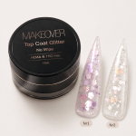 Top Coat Glitter cu Paiete Makeover Professional 15ml