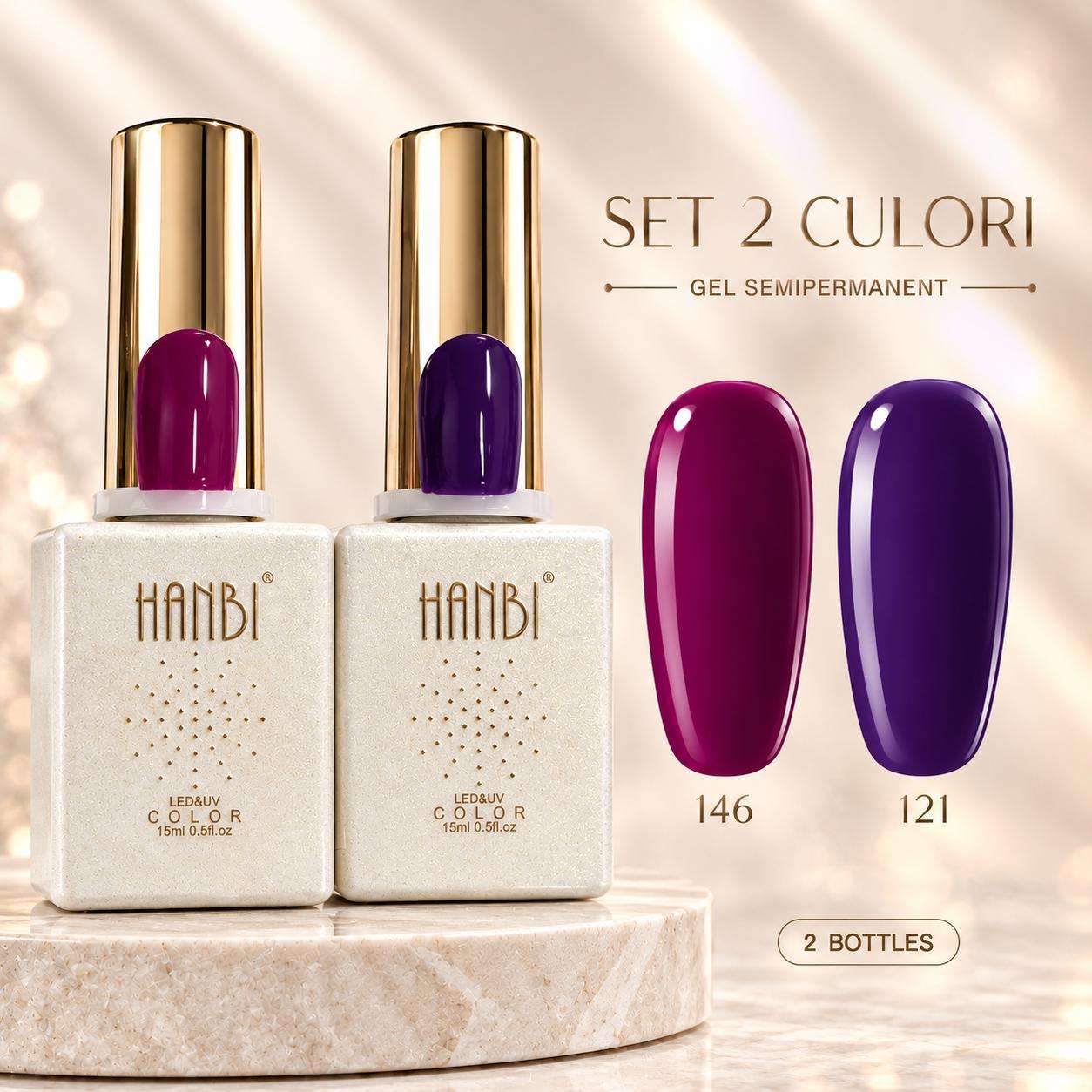 HANBI 09 Oja Semipermanenta Super Pigment Hanbi set 2 Culori 09 - imagine 1