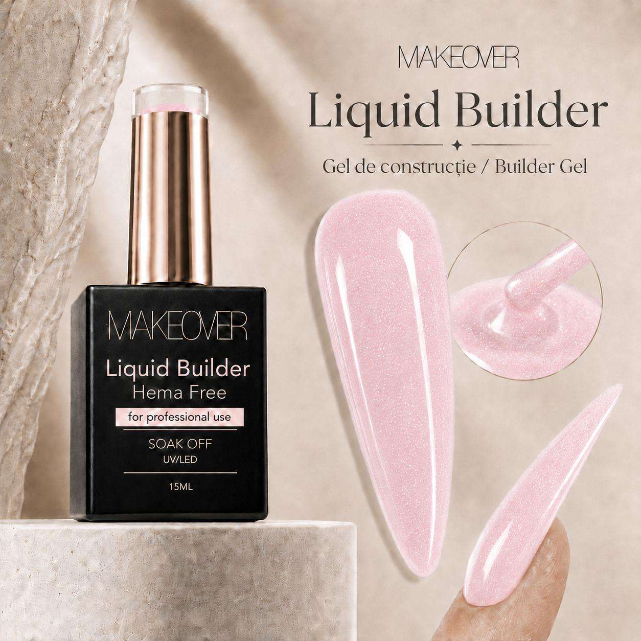 MK 16 Gel Constructie Makeover 26 Shimmer Pink 15ml - imagine 1