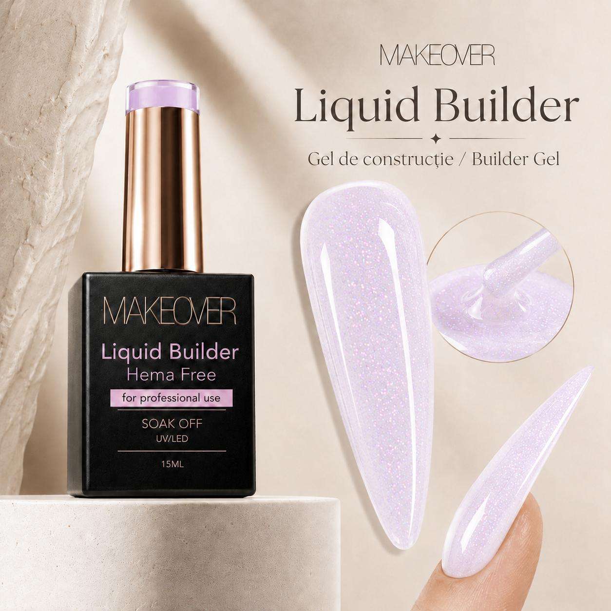 MK LILA GLOW Gel Constructie Makeover 24 Lilac Glow 15ml - imagine 1