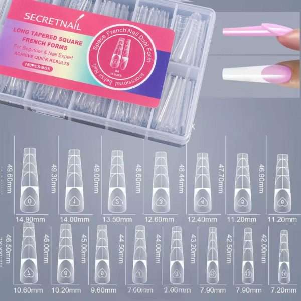 Set 150 Tipsuri Dual Forms French Pro Square Subtire