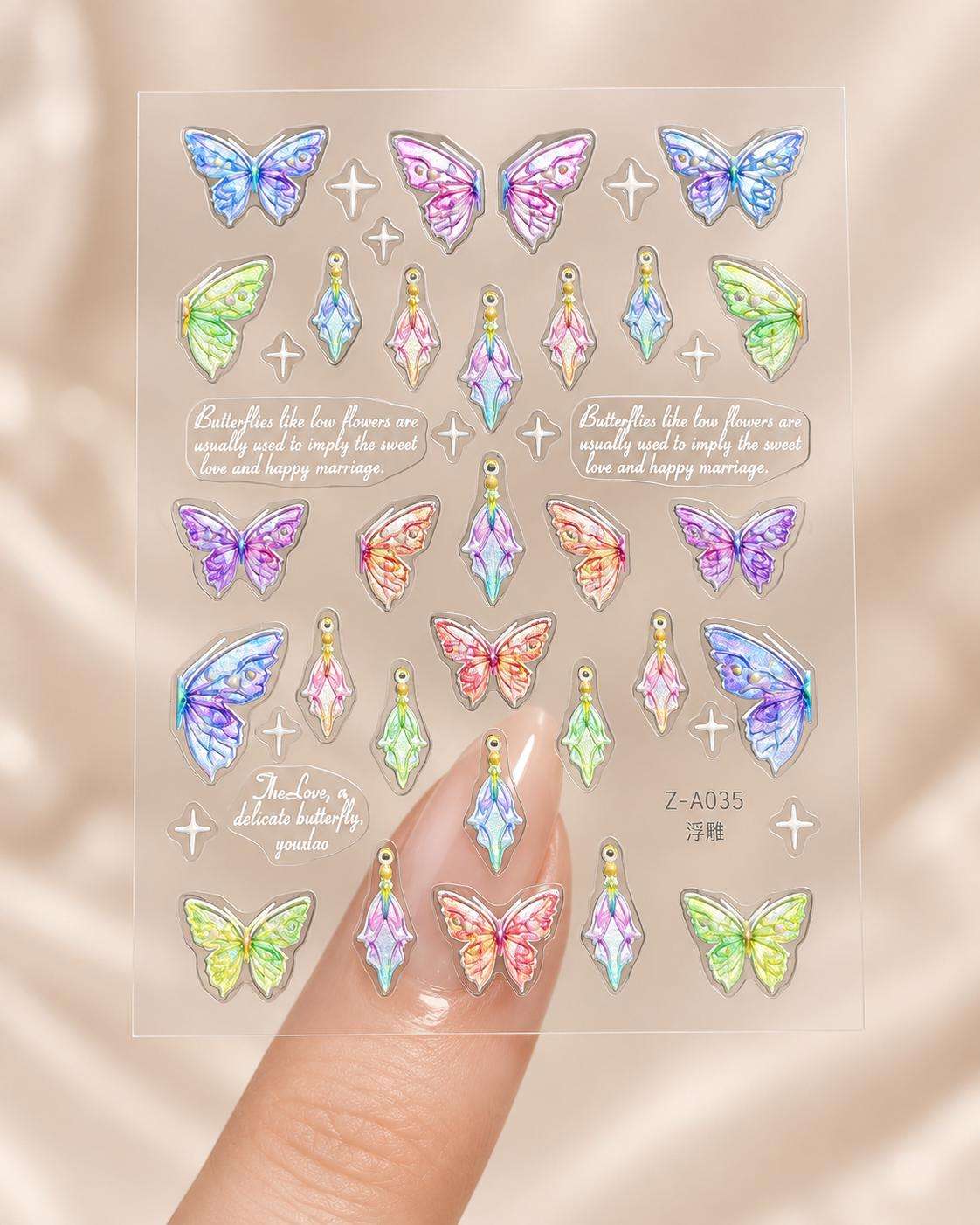 ABT Z-A035 Stikere Unghii-Abtibilduri Nail Art Fluturi Z-A035 - imagine 1