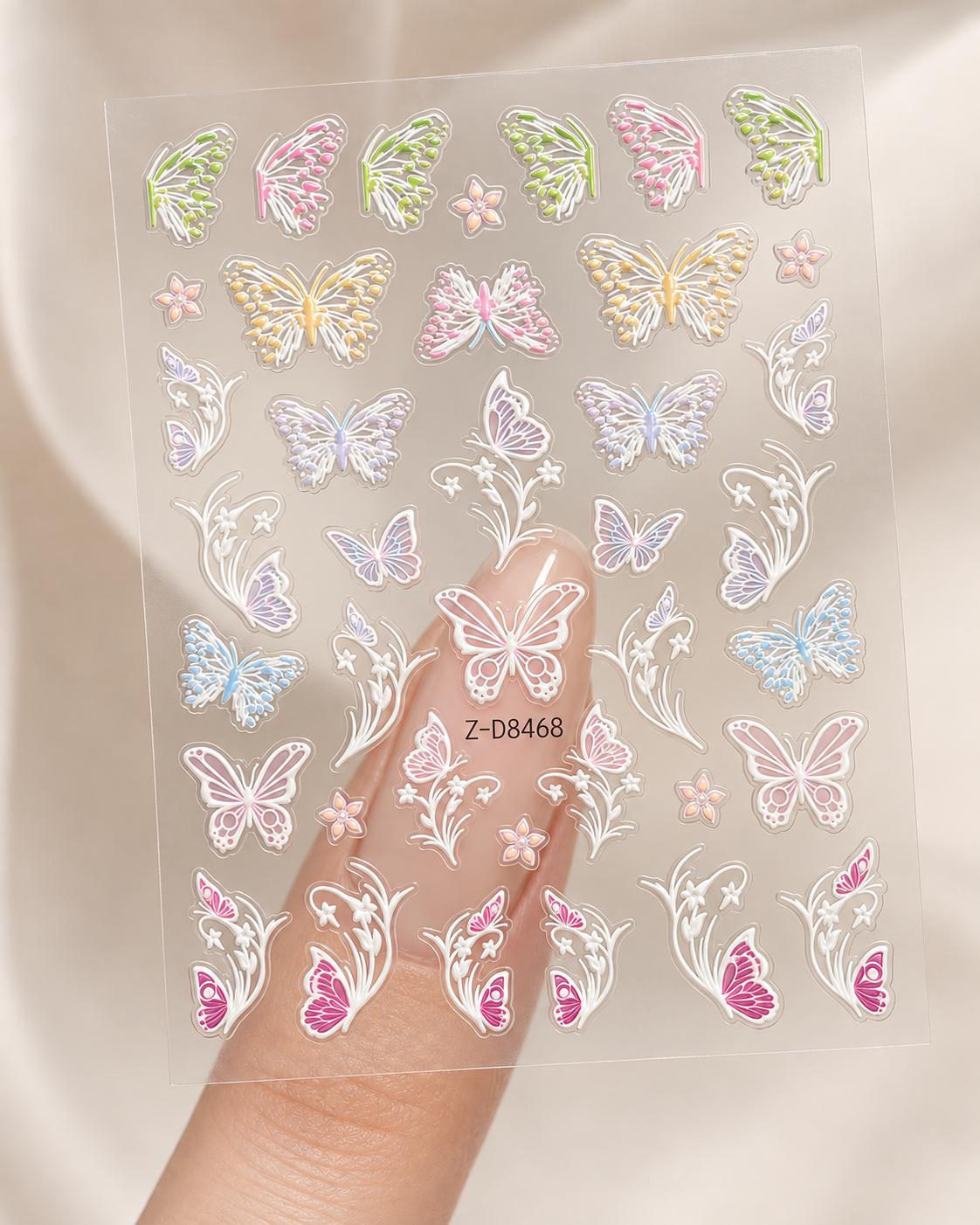 ABT ZD8468 Stikere Unghii-Abtibilduri Nail Art Fluturi Z-D8468 - imagine 1
