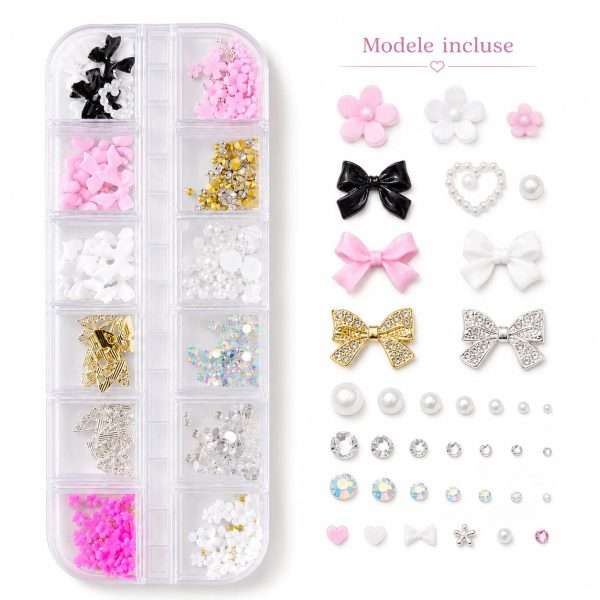 Set Decoratiuni Unghii Fundite&Flori&Perle&Cristale
