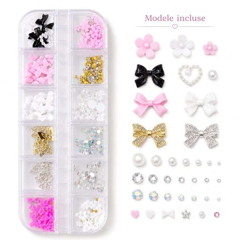 Set Decoratiuni Unghii Fundite&Flori&Perle&Cristale