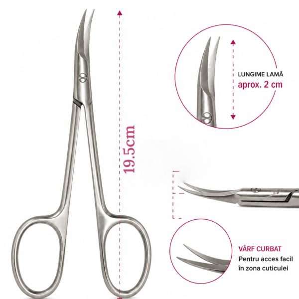 Foarfecă profesională pentru cuticule 19,5 cm