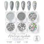 Set Glitter Silver Holographic-6 culori