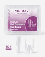 Set 120 Tipsuri Dual Forms Reutilizabile Rocket Patrat Scurt,15 marimi