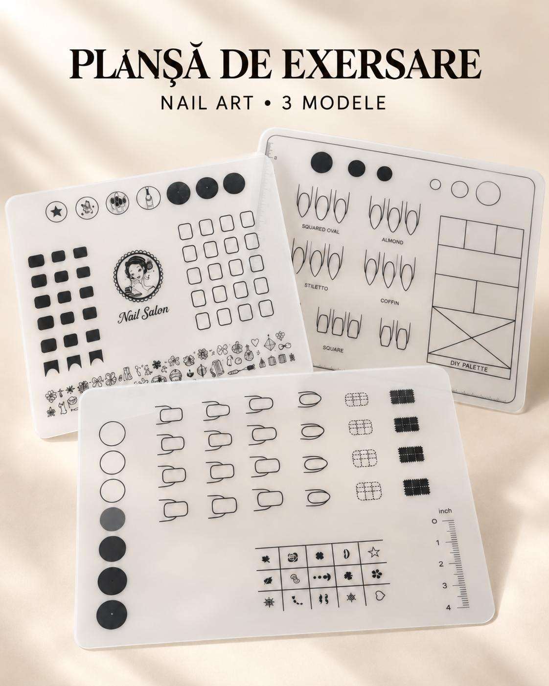 plansa exersare Plansa Reutilizabilă din Silicon pentru Exersare Nail Art-39.5x30cm - imagine 1