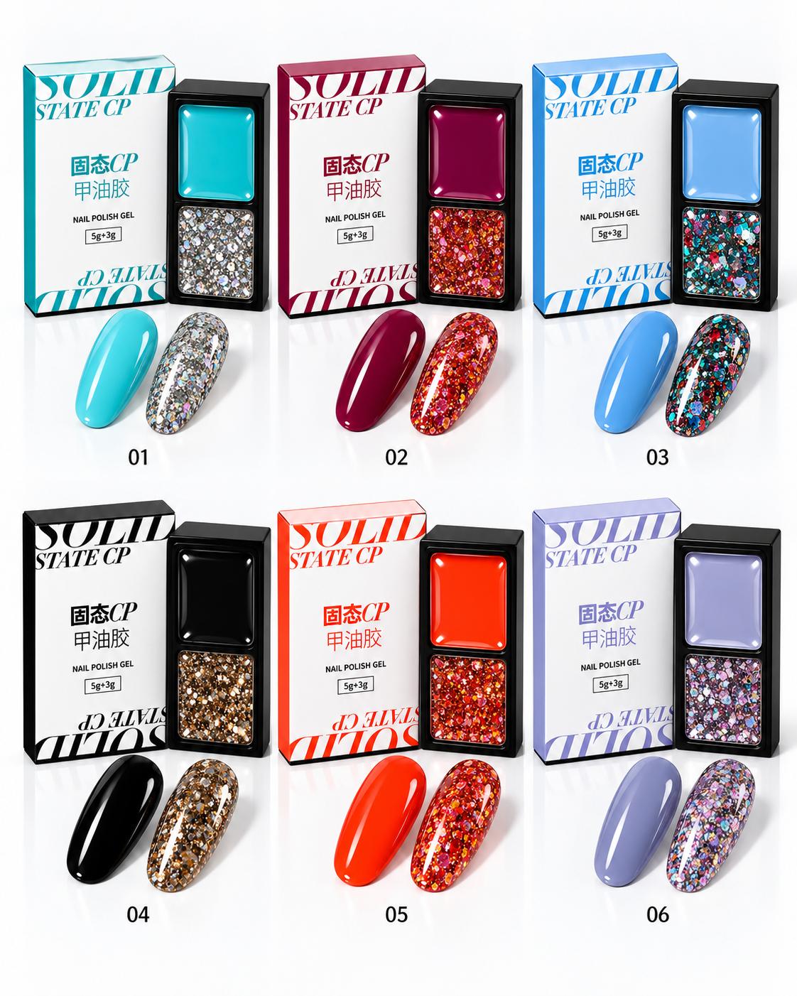 IMAG DUO Set Gel Colorat Solid + Glitter Vinimay – 5g + 3g - imagine 1