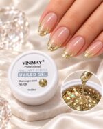 Gel Nail Art Vinimay cu Sclipici Champagne Gold 8ml - imagine 4
