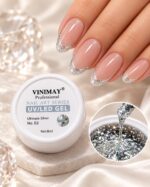 Gel Nail Art Vinimay cu Sclipici Ultimate Silver 8ml - imagine 2
