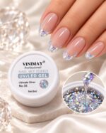 Gel Nail Art Vinimay cu Sclipici Ultimate Silver 8ml - imagine 3