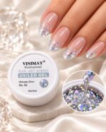 Gel Nail Art Vinimay cu Sclipici Ultimate Silver 8ml - imagine 4